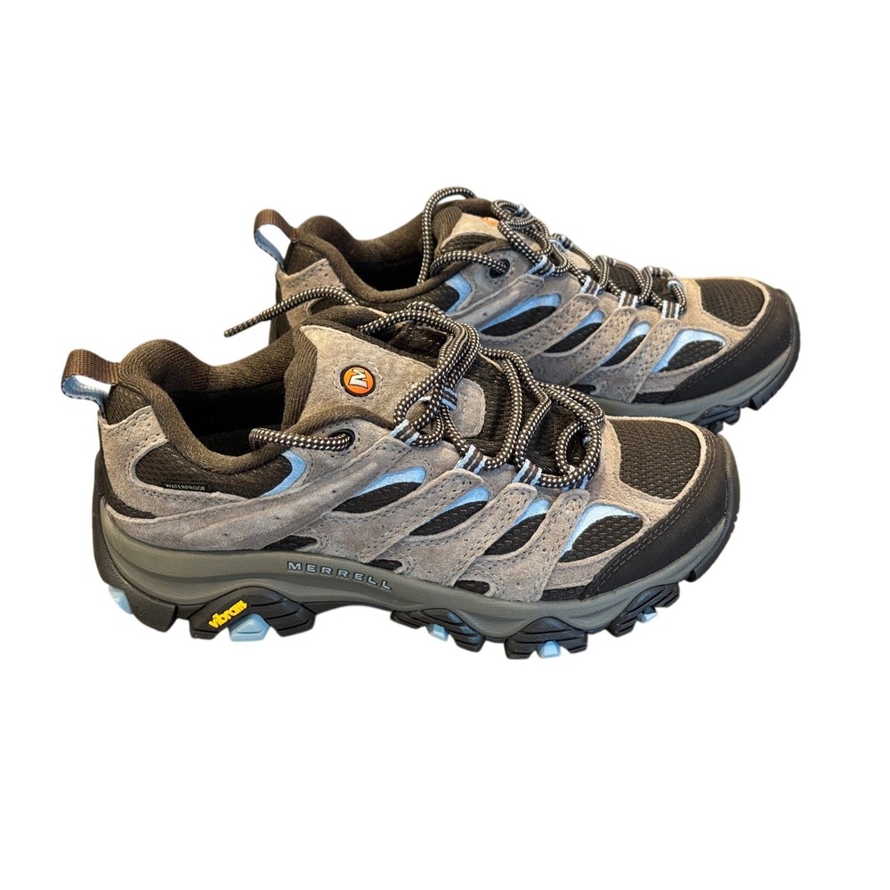 Merrell Moab 3 Waterproof Hiking Shoes Gray Blue Women's 7.5 Outdoors Athletic